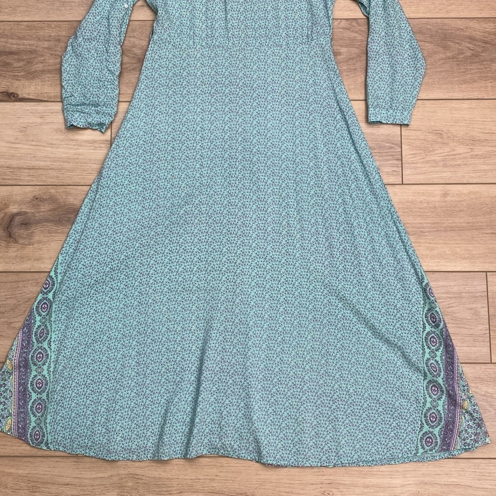 Sea Lustre Boho‎ Shirt Maxi Dress Coastal Cowgirl Coverup full Button - Picture 9 of 15